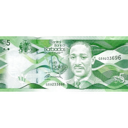 Barbados 5 Dollars 2013 P-74a
