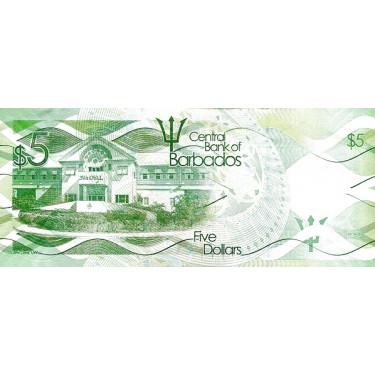 Barbados 5 Dollars 2013 P-74a