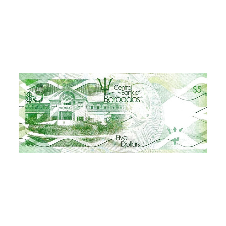 Barbados 5 Dollars 2013 P-74a