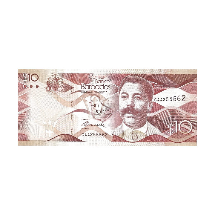 Barbados 10 Dollars 2013 P-75a