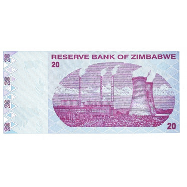Zimbabwe 20 dollars 2009 P-95 UNC