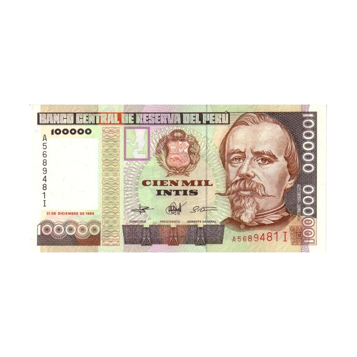 Peru 100 000 Intis 1989 P-145