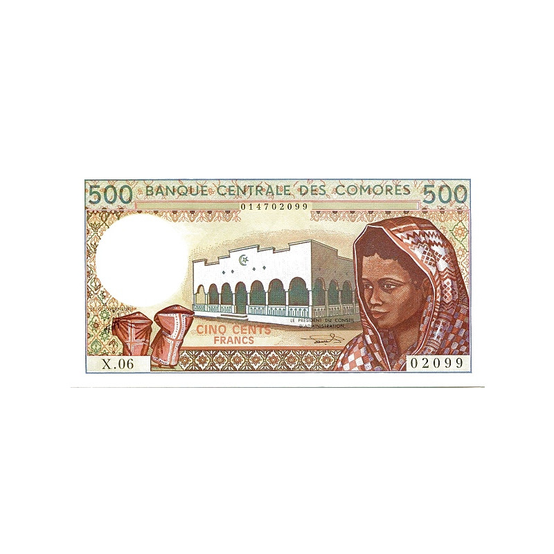 Komorerna 500 Francs ND P-10b3
