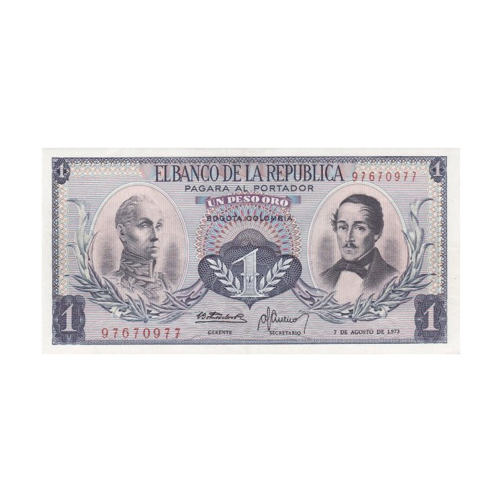 Colombia 1 Peso 1973 P-404e