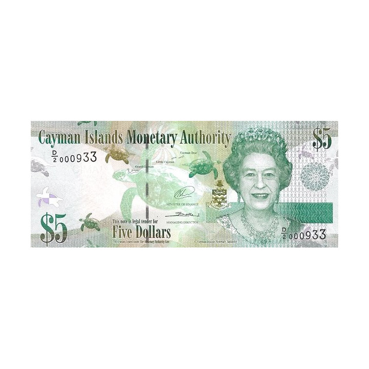 Cayman Islands 5 Dollars 2014 P-39b