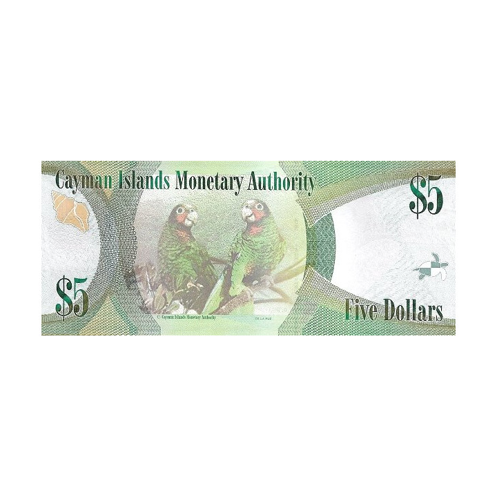 Caymanöarna 5 Dollars 2014 P-39b