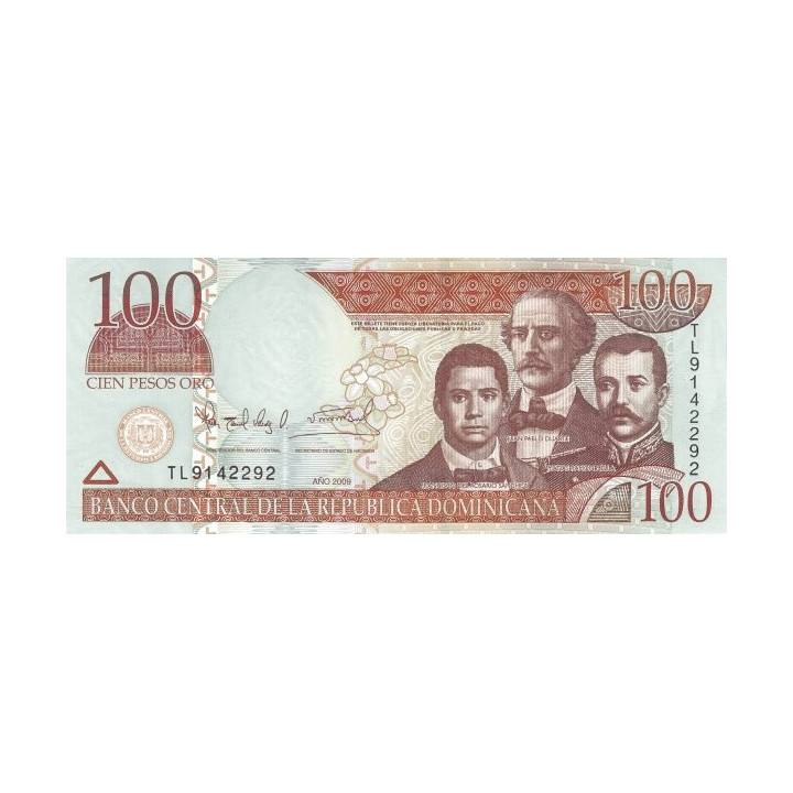 Dominikanska Republiken 100 Pesos 2009 P-177b