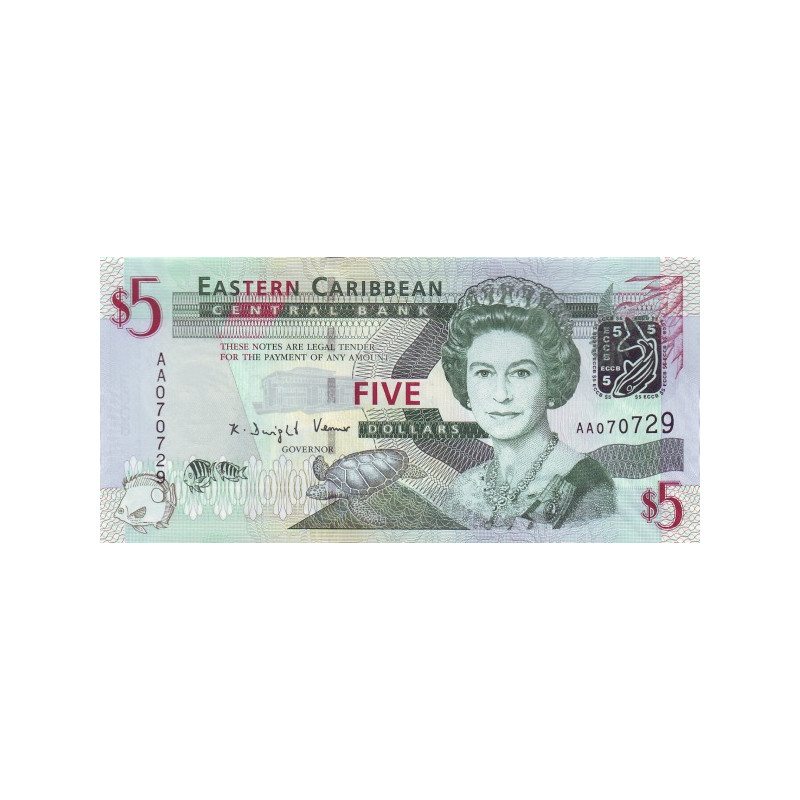 Östkaribiska Stater 5 Dollars ND 2008 P-47