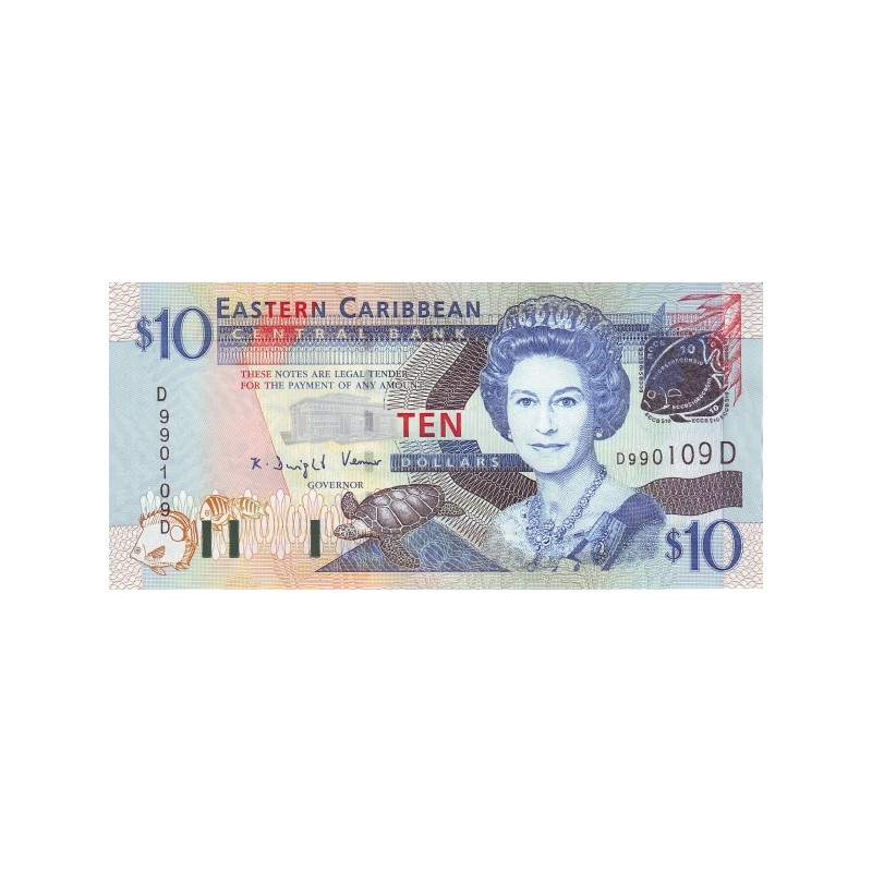 Eastern Caribbean 10 Dollars ND 2003 P-43d