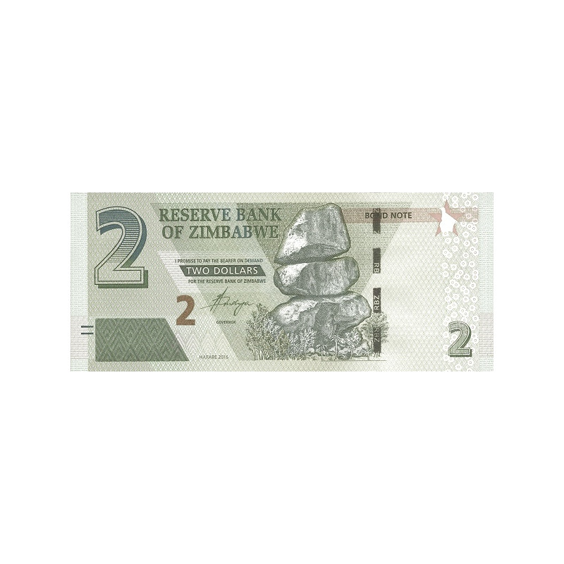 Zimbabwe 2 dollars 2016 P-99