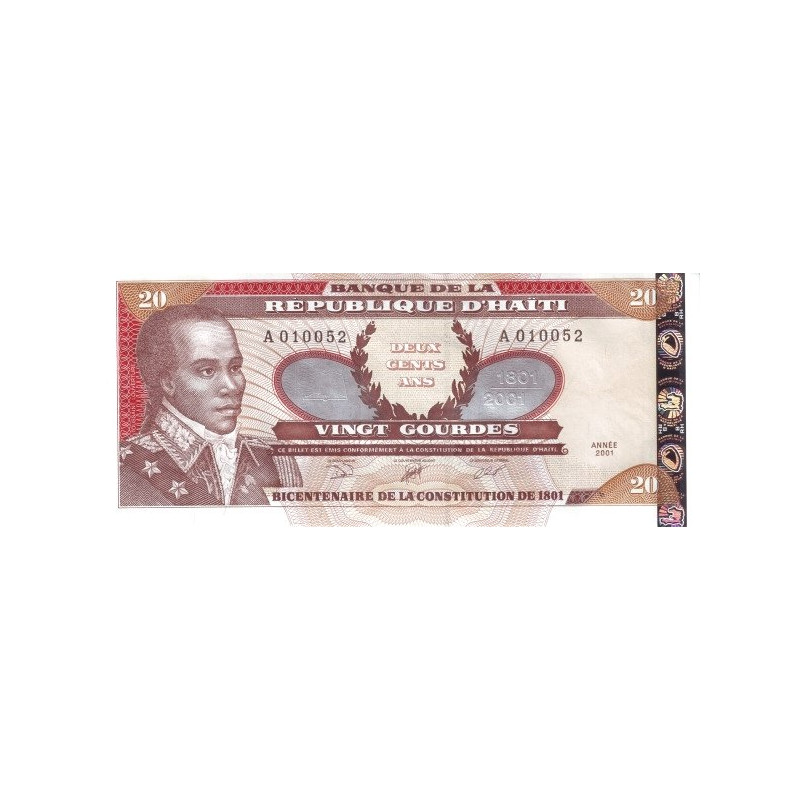 Haiti 20 Gourdes 2001P-271Aa