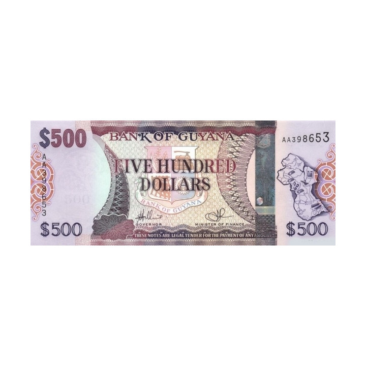 Guyana 500 Dollars ND 2011 P-37
