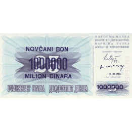 Bosnia 1 million Dinara 1993 P-35b