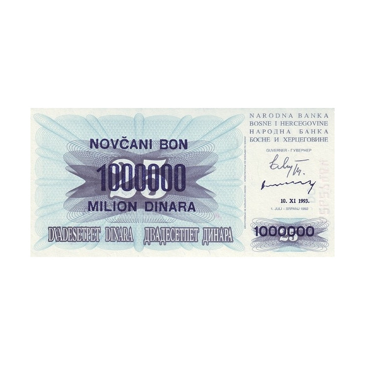 Bosnia 1 million Dinara 1993 P-35b