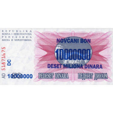 Bosnien 10 million Dinara 1993 P-36b