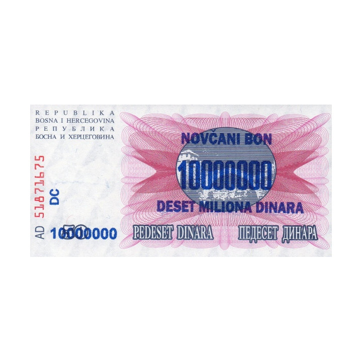 Bosnien 10 million Dinara 1993 P-36b
