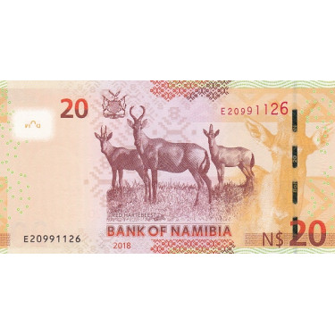 Namibia 20 Dollars 2018 P-17b