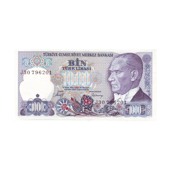 Turkey 1000 Lira 1970 P-195