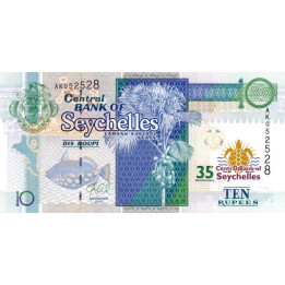 Seychelles 10 Rupees 2013 P-46