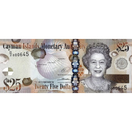 Cayman Islands 25 Dollars 2014 P-41b