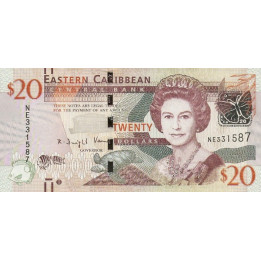 Eastern Caribbean 20 Dollars ND 2012 P-53b