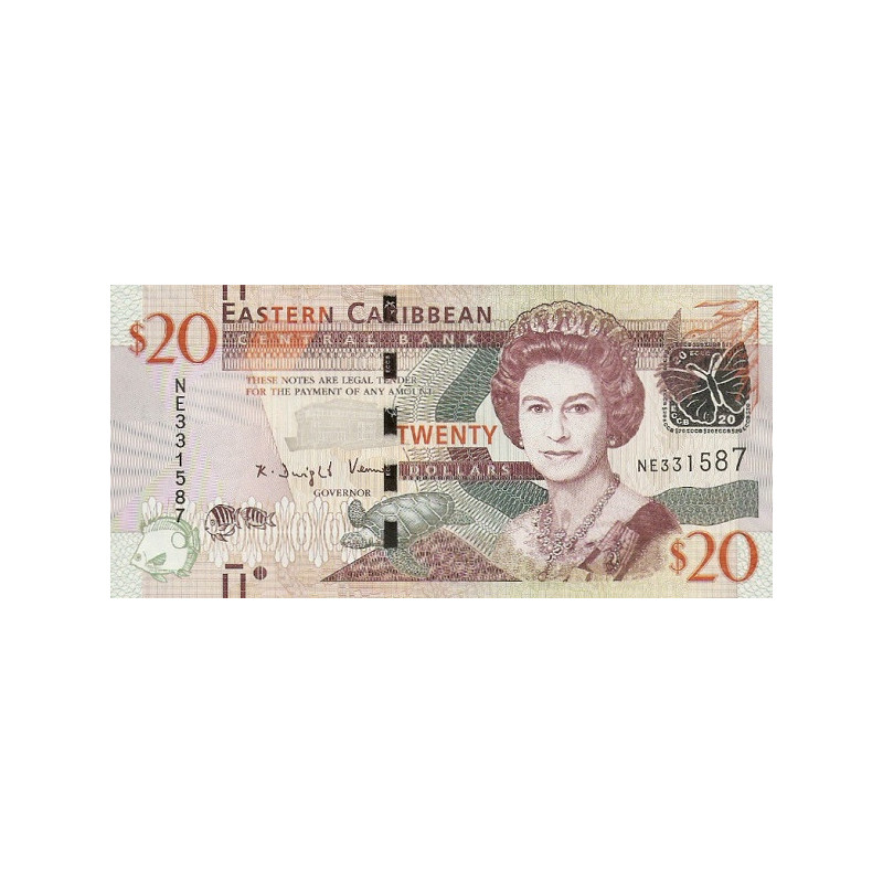 Eastern Caribbean 20 Dollars ND 2012 P-53b