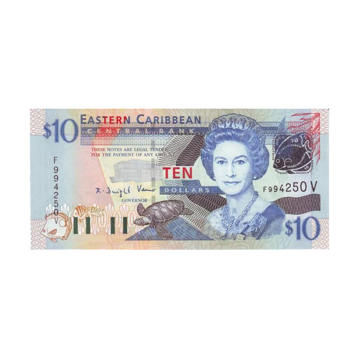 Eastern Caribbean 10 Dollars ND 2003 P-43v