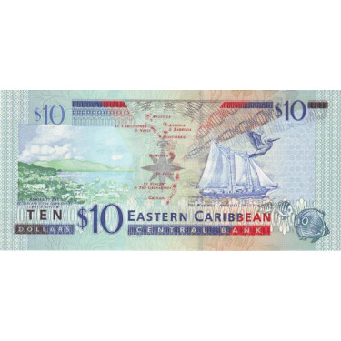 Östkaribiska Stater 10 Dollars ND 2003 P-43v