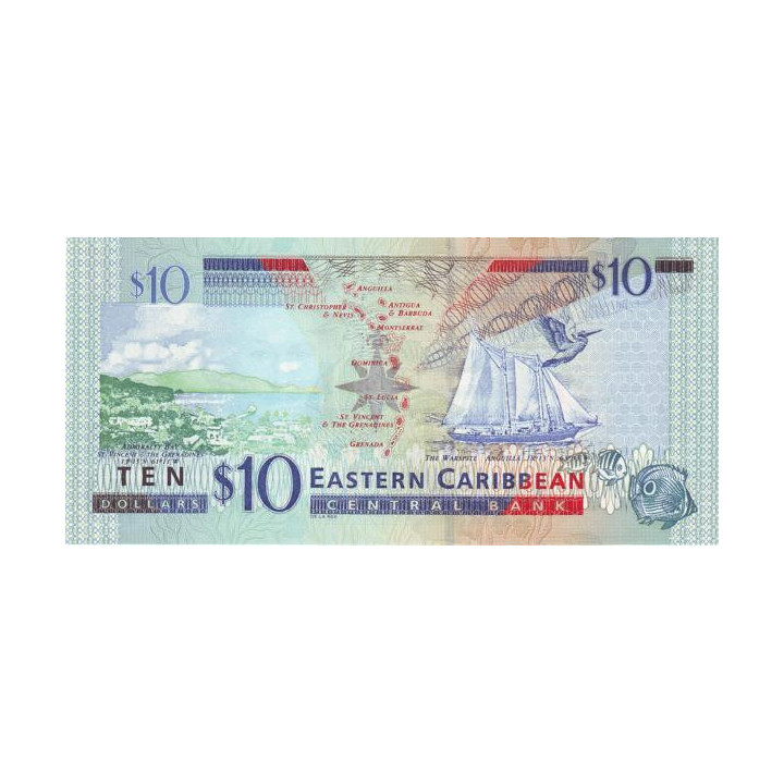 Eastern Caribbean 10 Dollars ND 2003 P-43v