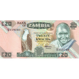 Zambia 20 Kwacha 1988 P-27e