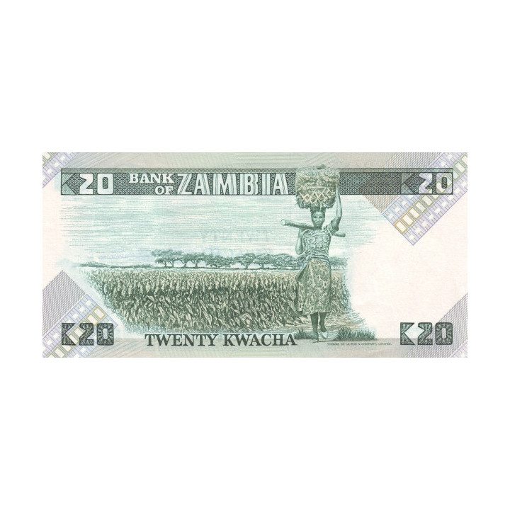 Zambia 20 Kwacha 1988 P-27e