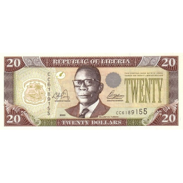 Liberia 20 Dollars 2003 P-28a