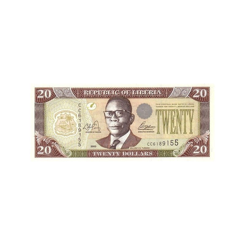 Liberia 20 Dollars 2003 P-28a