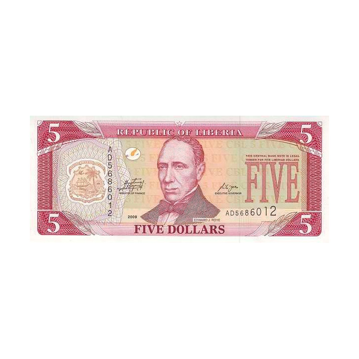 Liberia 5 Dollars 2009 P-26e