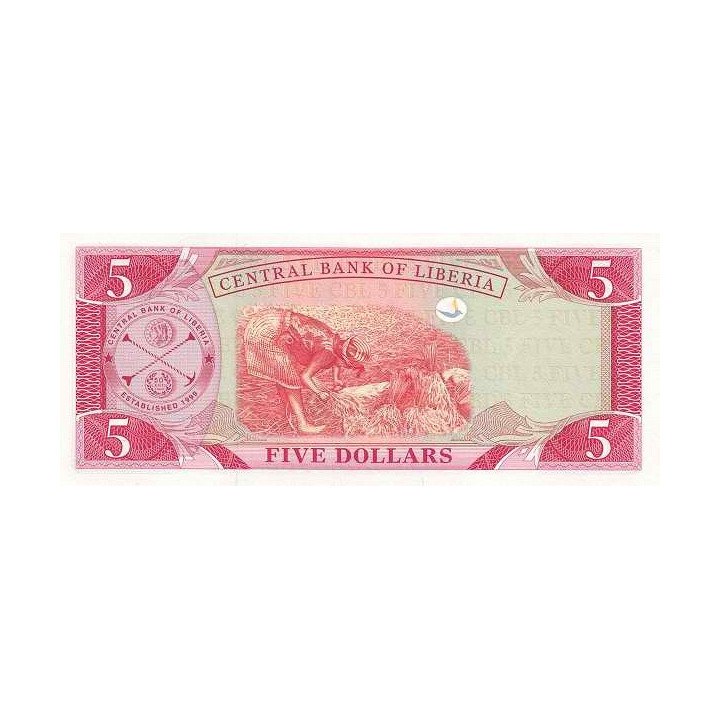 Liberia 5 Dollars 2009 P-26e