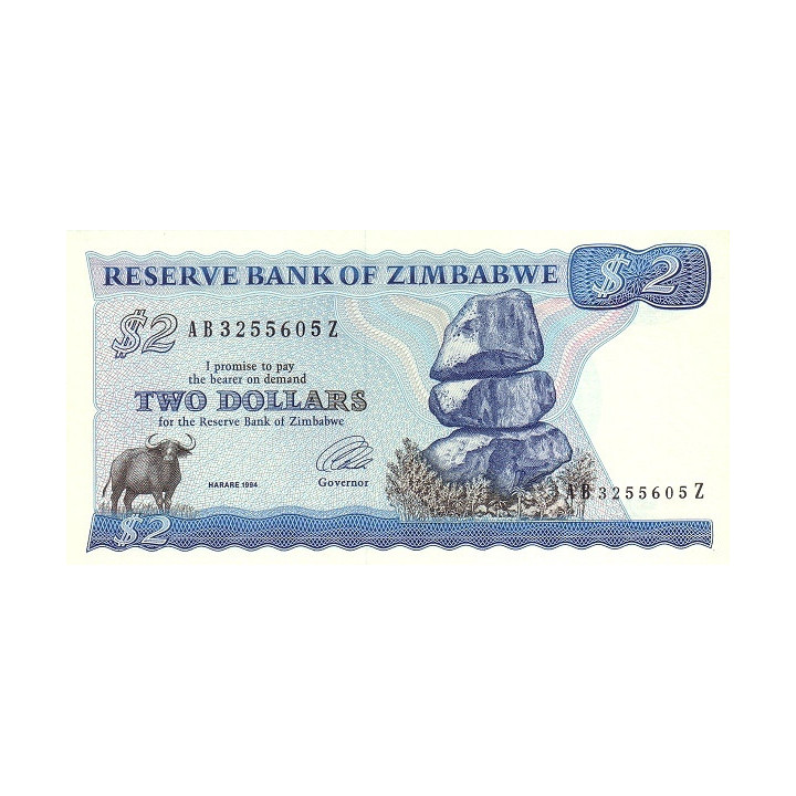 Zimbabwe 2 Dollars 1984 P-1c
