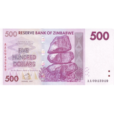 Zimbabwe 500 Dollars 2007 P-70