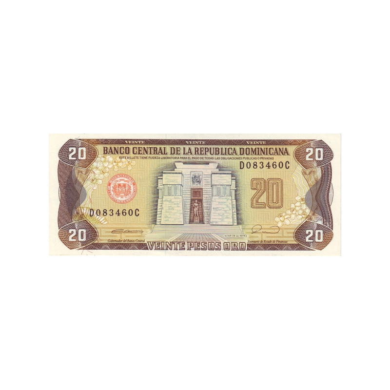 Dominikanska Republiken 20 Pesos Oro 1990 P-133