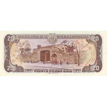 Dominican Republic 20 Pesos Oro 1990 P-133