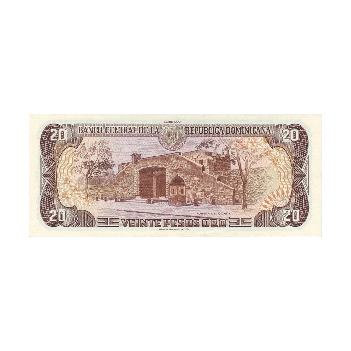 Dominican Republic 20 Pesos Oro 1990 P-133