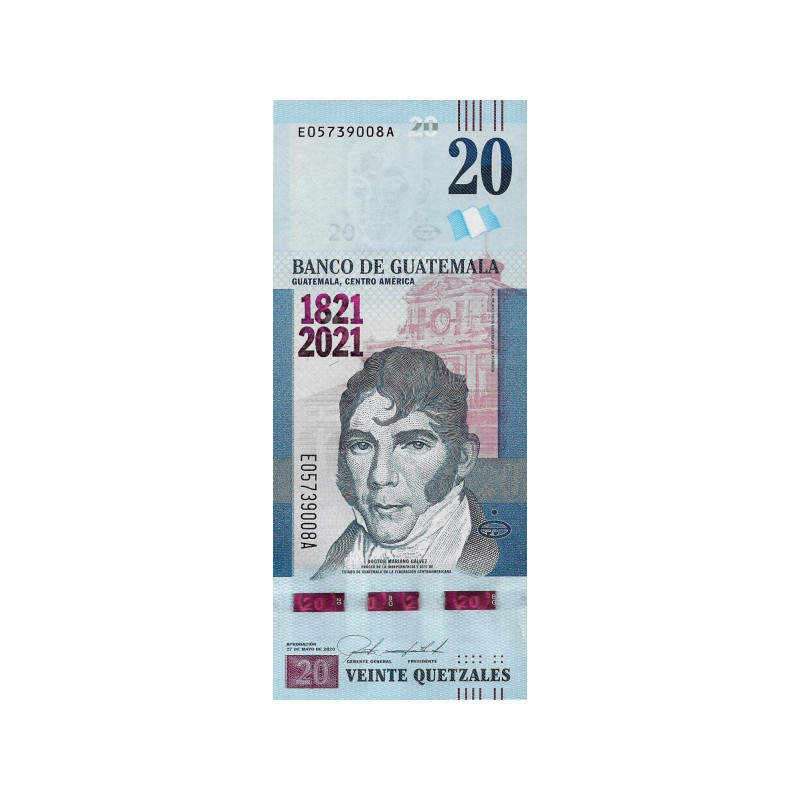 Guatemala 20 Quetzales 2020 (2021) P-new