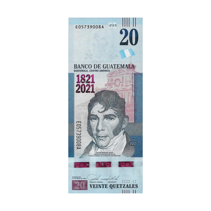 Guatemala 20 Quetzales 2020 (2021) P-new