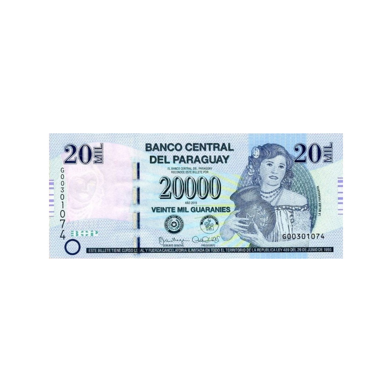 Paraguay 20 000 Guaranies 2015 P-238b
