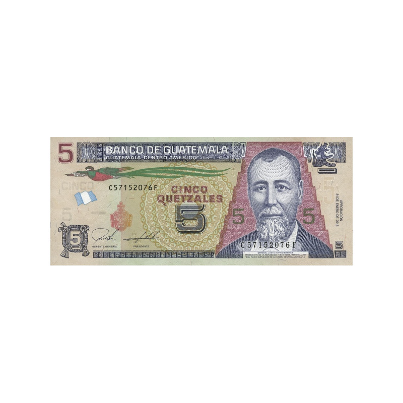 Guatemala 5 Quetzales 2019 P-new