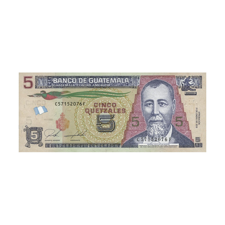 Guatemala 5 Quetzales 2019 P-new