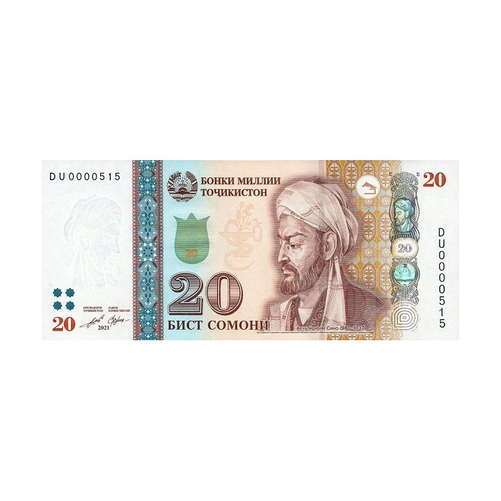 Tadzjikistan 20 Somoni 2021 P-25