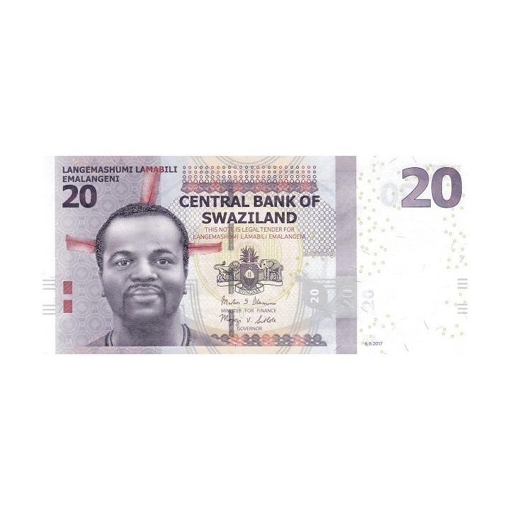 Swaziland 20 Emalangeni 2017 P-37c