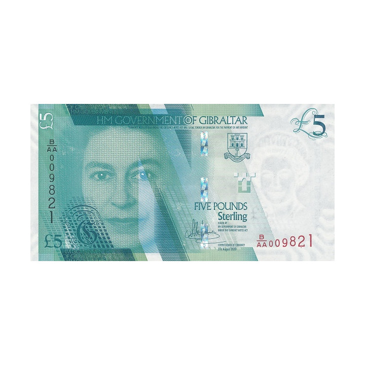 Gibraltar 5 Pounds 2021 P-new