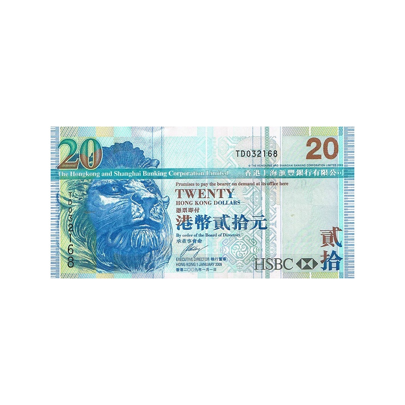 Hong Kong 20 Dollars 2009 P-207f