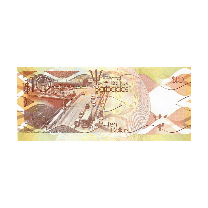 Barbados 10 Dollars 2018 P-75c